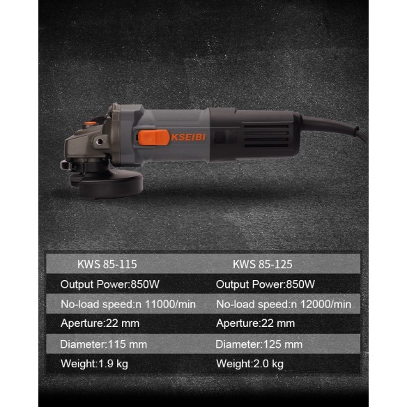 سنگ‌زنی زاویه‌ای KWS 85-115، 115 میلی‌متر، 850 وات - بهترین ابزار برای سنگ‌زنی | KSEIBI