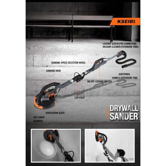 High-Power KDS 75-225 V Drywall Sander 750W for Smooth Finishing | KSEIBI