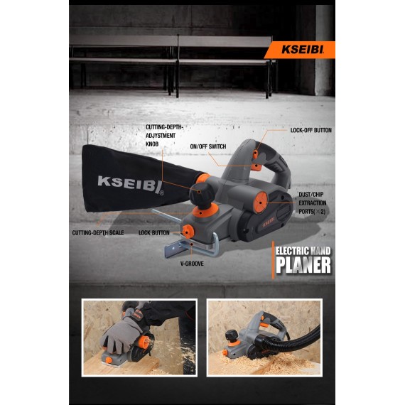 Powerful 710W Electric Planer for Precise Woodworking | KSEIBI