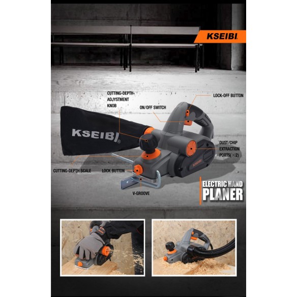 Powerful 710W Electric Planer for Precise Woodworking | KSEIBI
