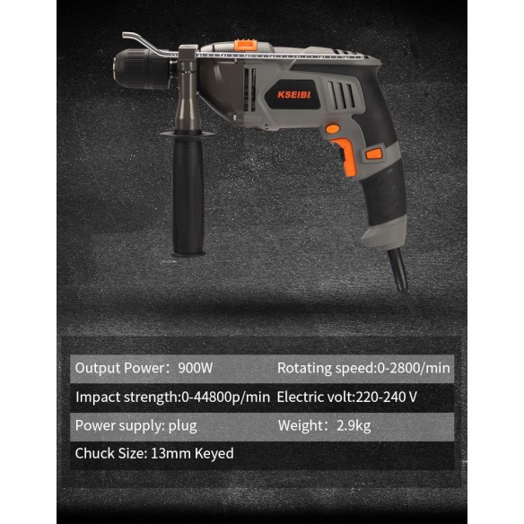 High Performance KSB 900 D Impact Drill with 13mm Keyless Chuck | KSEIBI