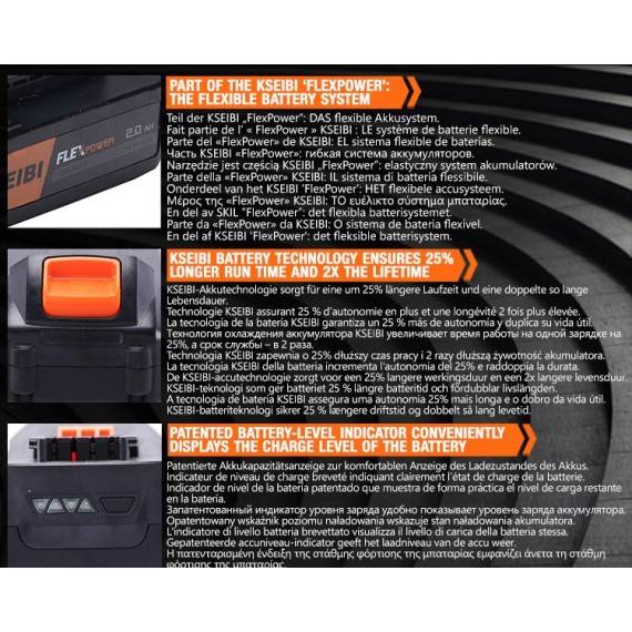 Мощный аккумуляторный блок KVA 20V 2.0Ah для эффективной работы | KSEIBI