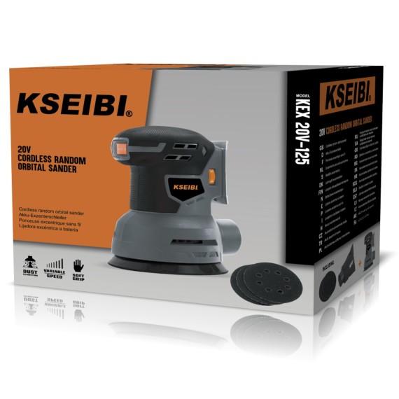 Аккумуляторная эксцентриковая шлифмашина KEX 20V-125 для профессионального использования | KSEIBI