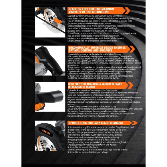 Powerful 20V Cordless Circular Saw, 165mm - Ideal for DIY Projects | KSEIBI