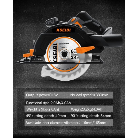 Powerful 20V Cordless Circular Saw, 165mm - Ideal for DIY Projects | KSEIBI