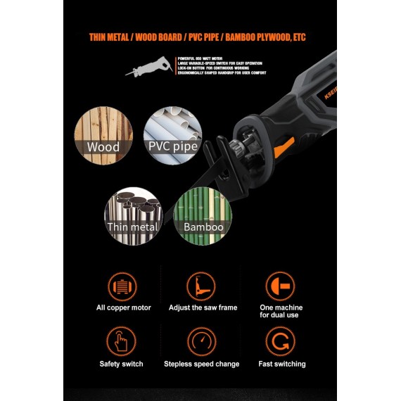 Powerful 20V Cordless Reciprocating Saw - Ideal for DIY Projects | KSEIBI