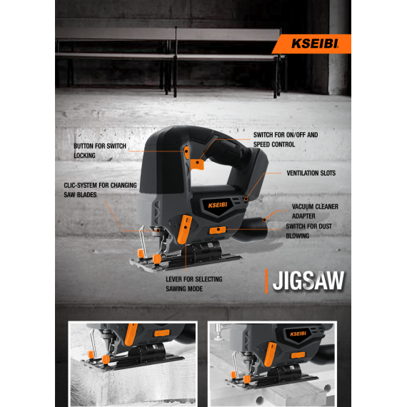 اره عمودبر بی‌سیم ۲۰ ولت KST 20V-80 | KSEIBI