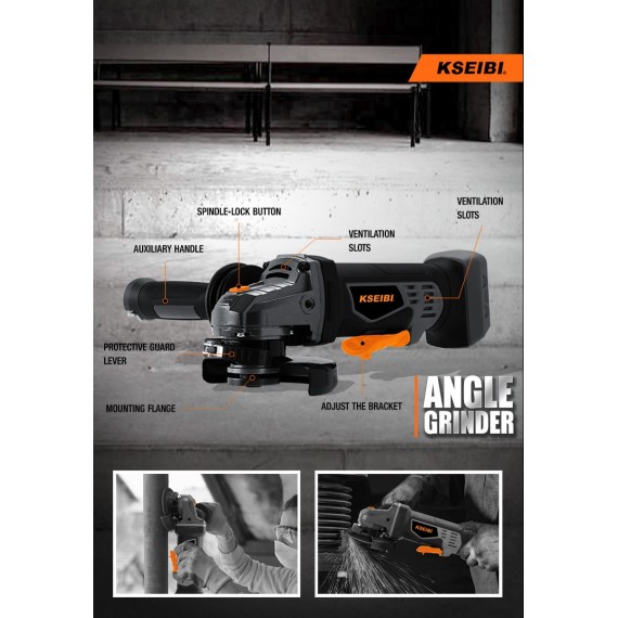 Powerful 20V Cordless Angle Grinder for Precision Cutting | KSEIBI