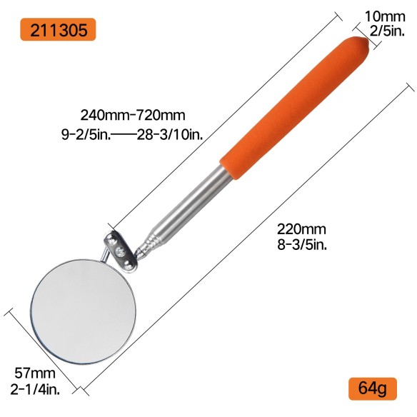 Adjustable Inspection Mirror for Hard-to-Reach Areas | KSEIBI
