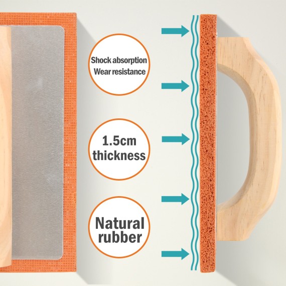 اسفنج گچ‌کاری نارنجی با دسته چوبی | KSEIBI