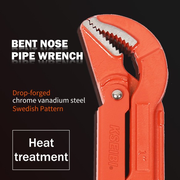 High-Quality 45 Bent Nose Pipe Wrench for Precise Plumbing Work | KSEIBI