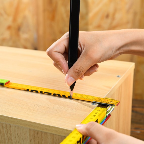 Premium Wooden Folding Ruler for Accurate Measurements | KSEIBI