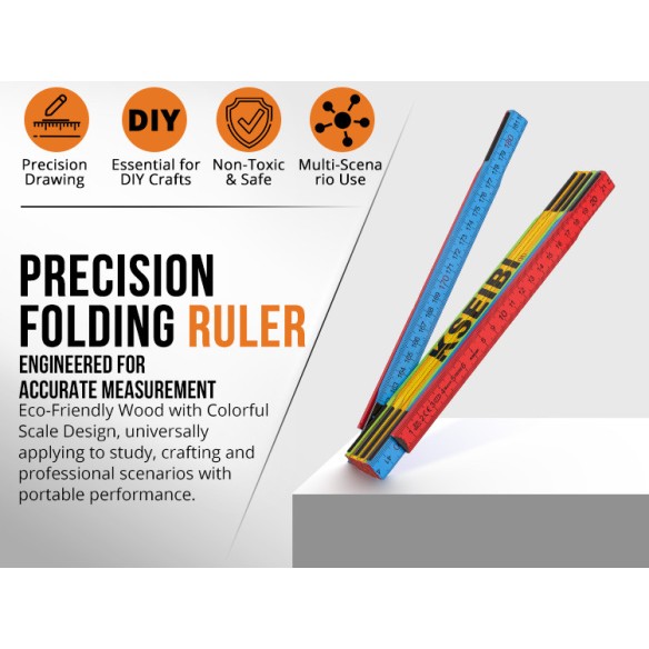 Premium Wooden Folding Ruler for Accurate Measurements | KSEIBI