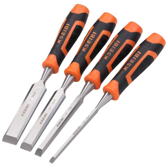Premium Wood Chisel Set ProGrip for Precision Woodworking | KSEIBI