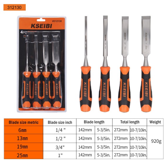 Premium Wood Chisel Set ProGrip for Precision Woodworking | KSEIBI