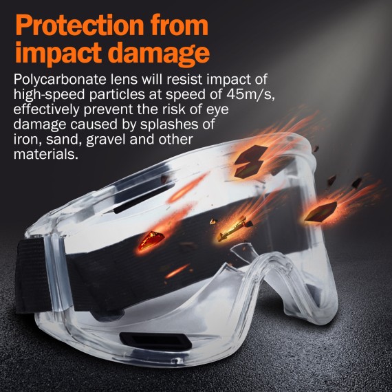 Wide-Vision Safety Goggle Clear Lens for Ultimate Protection | KSEIBI
