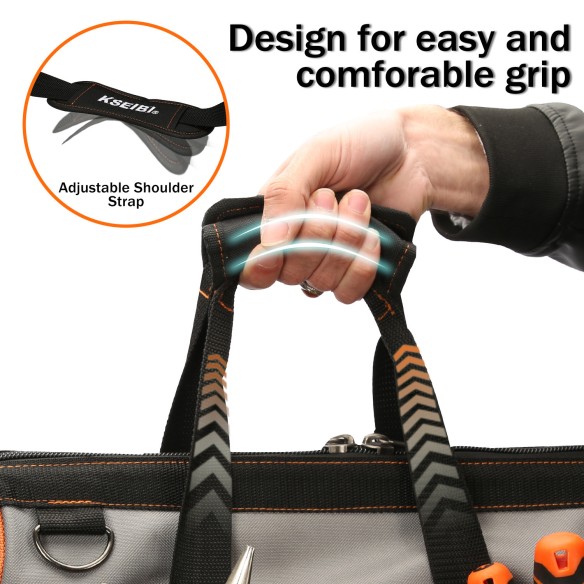 کیف ابزار بالای بسته با کف پلاستیکی ۱۶ - بهترین انتخاب برای حرفه‌ایان | KSEIBI