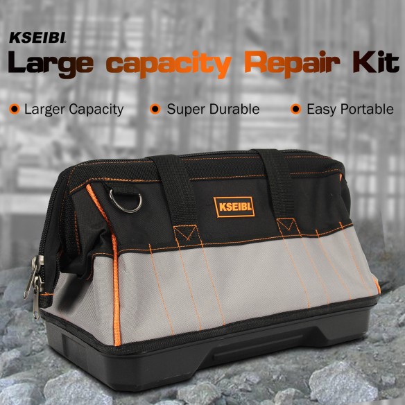Durable Tool Bag with Plastic Base for Easy Transportation | KSEIBI