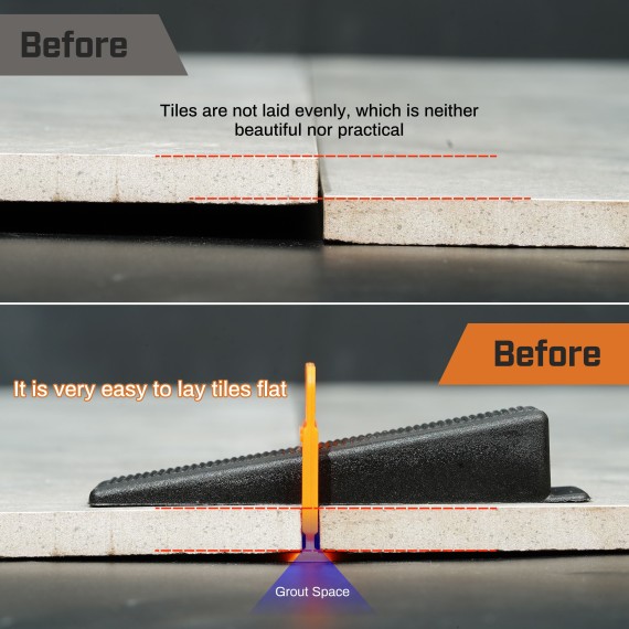 Professional Tile Leveling System Wedges for Perfect Flooring Alignment | KSEIBI