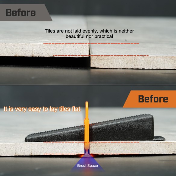 Professional Tile Leveling System Wedges for Perfect Flooring Alignment | KSEIBI