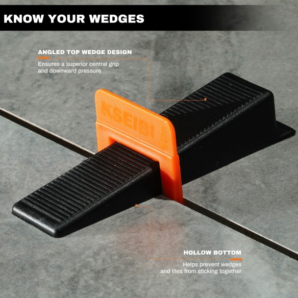 Professional Tile Leveling System Wedges for Perfect Flooring Alignment | KSEIBI