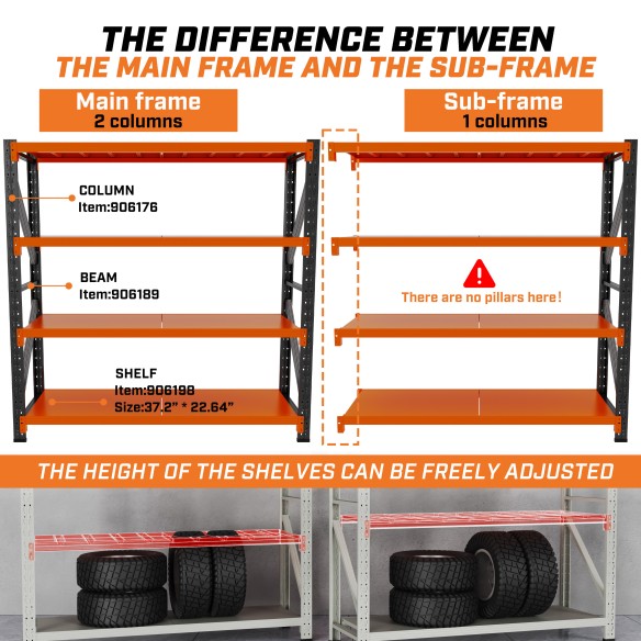 Storage Shelf 2.0m / Orange