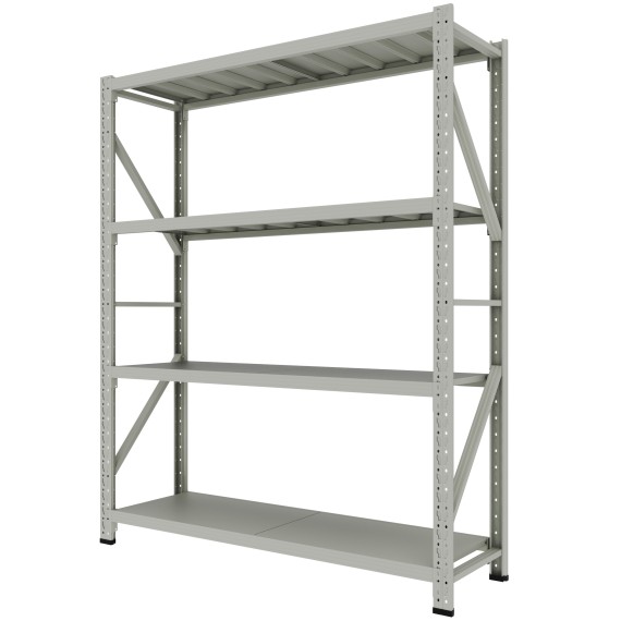 Steel Freestanding 4‑Tier Storage Shelf 2.5m White Powder-Coated | KSEIBI