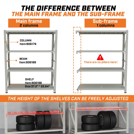 Steel Freestanding 4‑Tier Storage Shelf 2.5m White Powder-Coated | KSEIBI