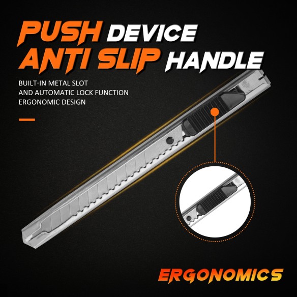 High-Quality Snap Off Aluminium Utility Knife - 9mm for Precision Cutting | KSEIBI