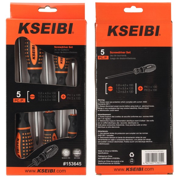 مجموعه پیچ‌گوشتی دوسو و چهارسو مدل 865 - با جعبه نمایش | KSEIBI