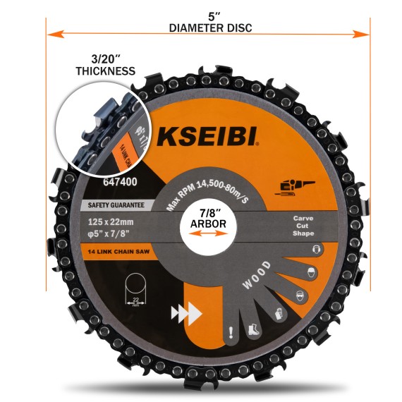 تیغه اره زنجیری کنده‌کاری چوب با کیفیت بالا | KSEIBI