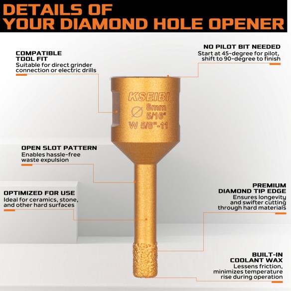 High-Quality Vacum Brazed Diamond Core for Efficient Drilling | KSEIBI