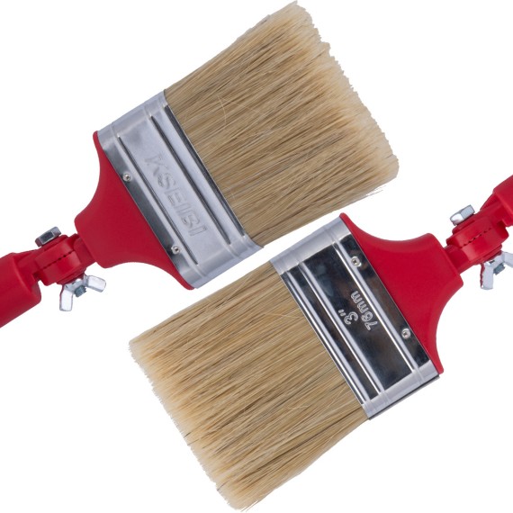 高质量白刷毛油漆刷，带旋转手柄设计 | KSEIBI