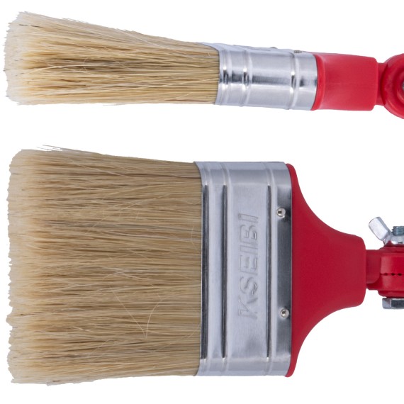 高质量白刷毛油漆刷，带旋转手柄设计 | KSEIBI
