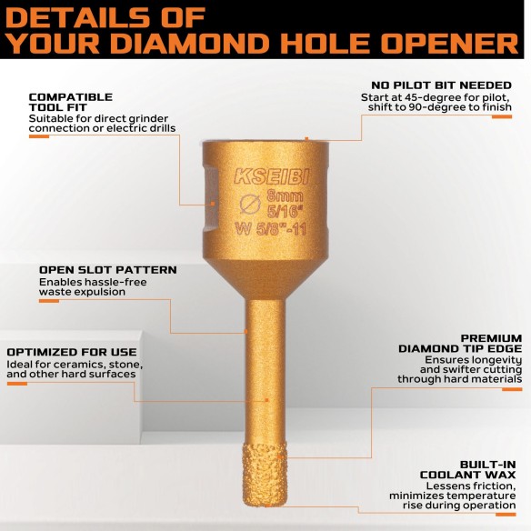 High-Quality Vacum Brazed Diamond Core for Efficient Drilling | KSEIBI