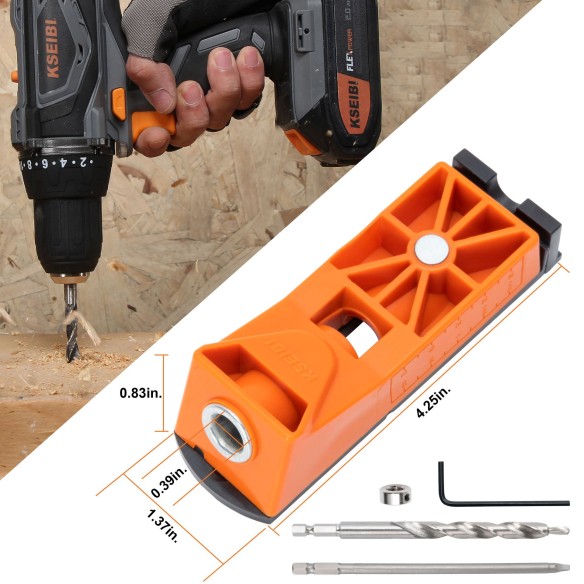 High-Quality Single Barrel Pocket Hole Jig Set for Precise Woodworking | KSEIBI