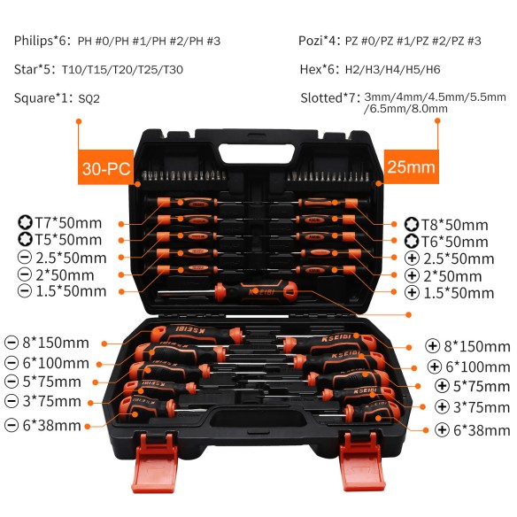 Complete Screwdriver And Bit Set for DIY Projects | KSEIBI