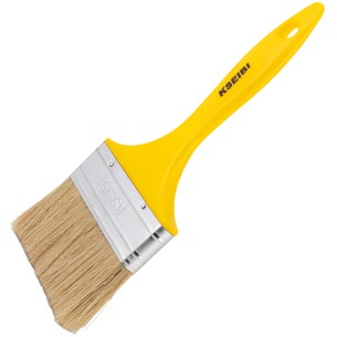 Premium Plastic Handle White Paint Brush - Yellow for Professional Painting | KSEIBI 2