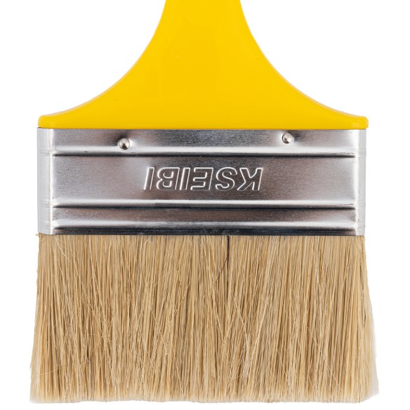 قلم موی رنگ با موهای سفید و دسته پلاستیکی زرد | KSEIBI