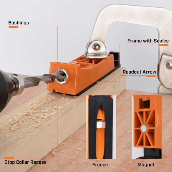 High-Quality Single Barrel Pocket Hole Jig Set for Precise Woodworking | KSEIBI