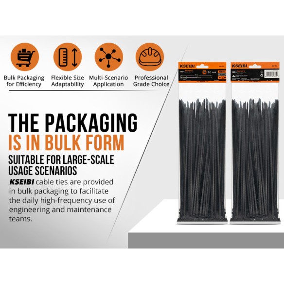 Secure Your Cables with Durable Black Nylon Cable Ties | KSEIBI