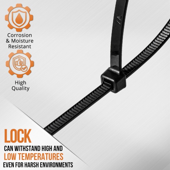 Secure Your Cables with Durable Black Nylon Cable Ties | KSEIBI