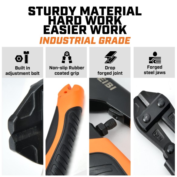 Compact Mini Bolt Cutter with ProGrip Handle for Precision Cuts | KSEIBI