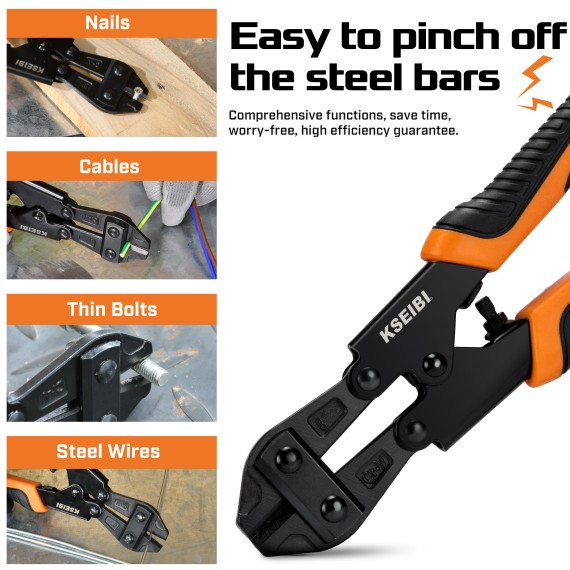 Compact Mini Bolt Cutter with ProGrip Handle for Precision Cuts | KSEIBI