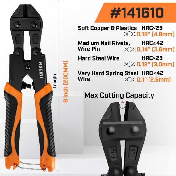 Compact Mini Bolt Cutter with ProGrip Handle for Precision Cuts | KSEIBI