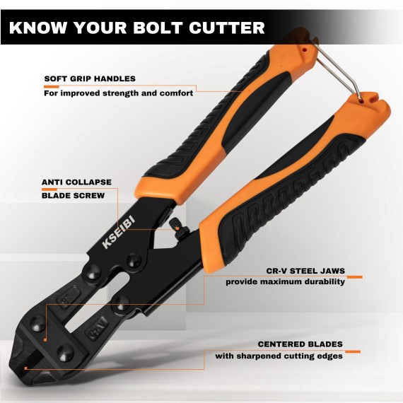 Compact Mini Bolt Cutter with ProGrip Handle for Precision Cuts | KSEIBI