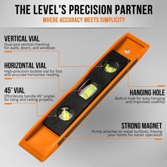High-Quality Magnetic Torpedo Level for Precision Measurements | KSEIBI