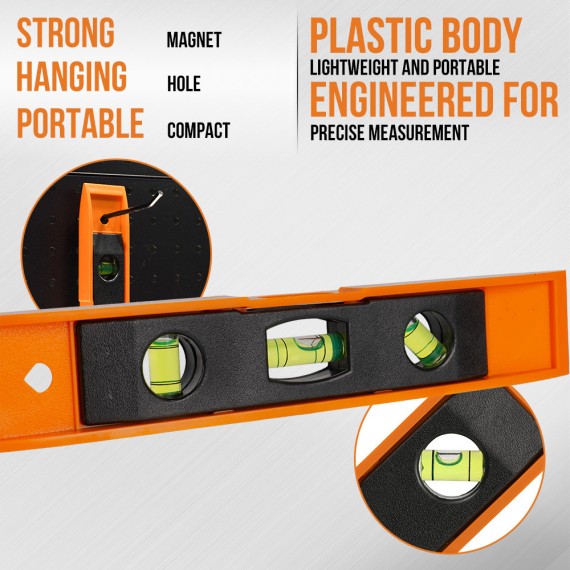 三水泡磁性塑料水平尺适用于木工和金属工 | KSEIBI