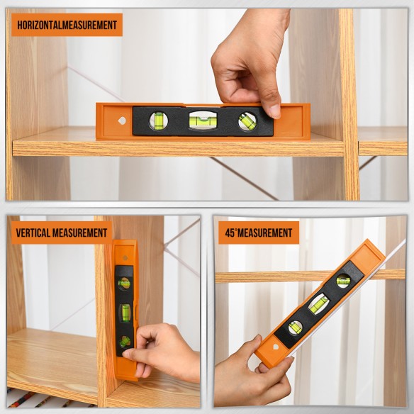 三水泡磁性塑料水平尺适用于木工和金属工 | KSEIBI