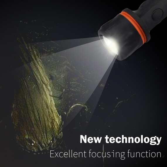 چراغ قوه LED لاستیکی با ۳ لامپ | KSEIBI